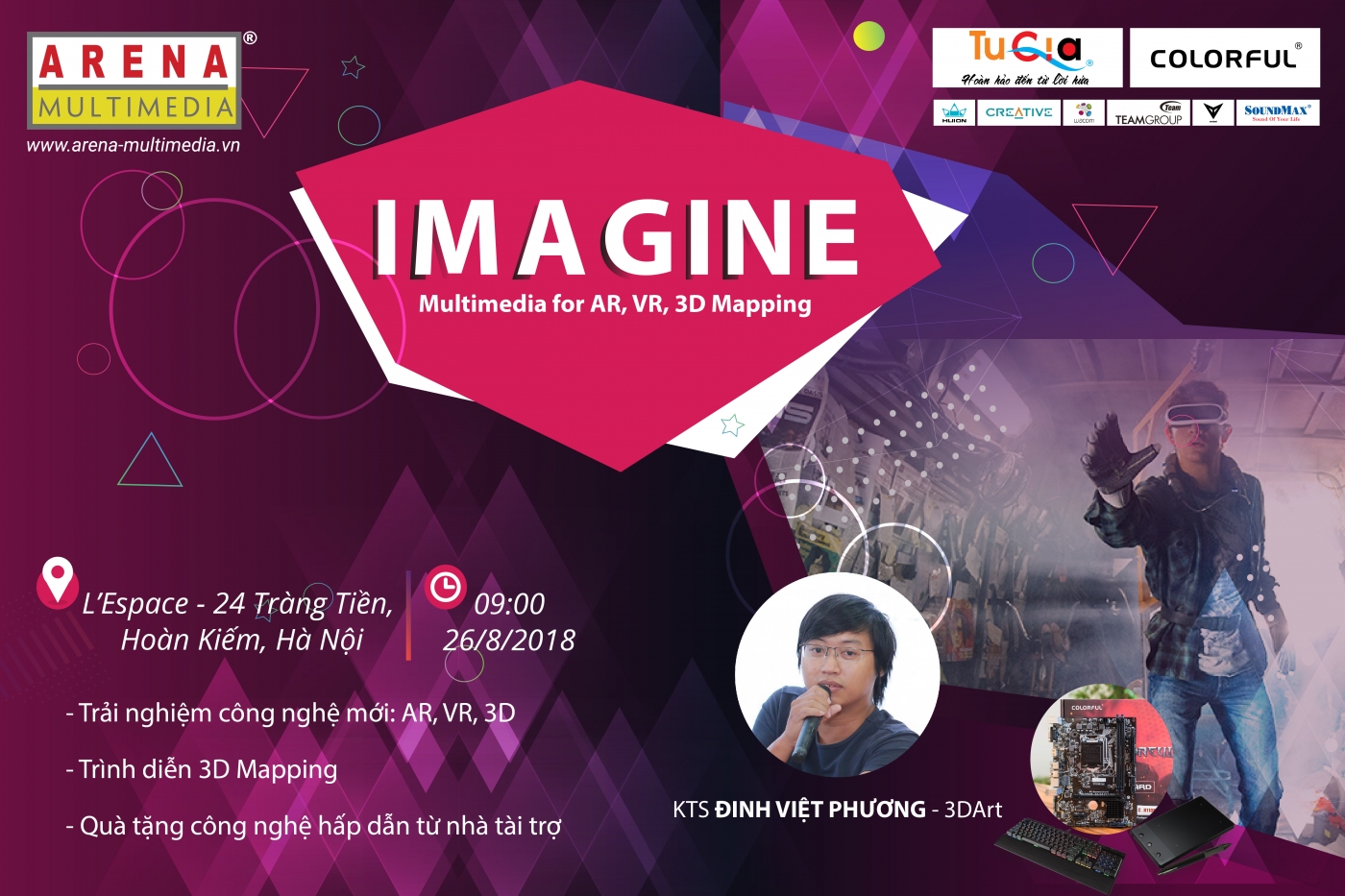 Sự kiện: IMAGINE - Multimedia for AR, VR, 3D Mapping (26/8 tại Hà Nội)
