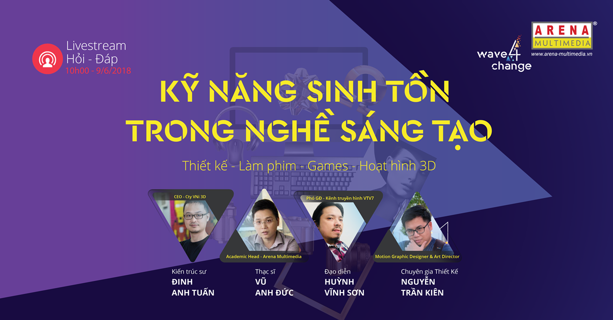 Livestream Hỏi – Đáp: Kỹ năng sinh tồn trong nghề sáng tạo (9/6/2018)