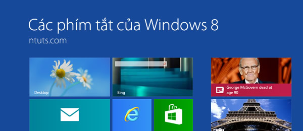 Các phím tắt của Windows 8