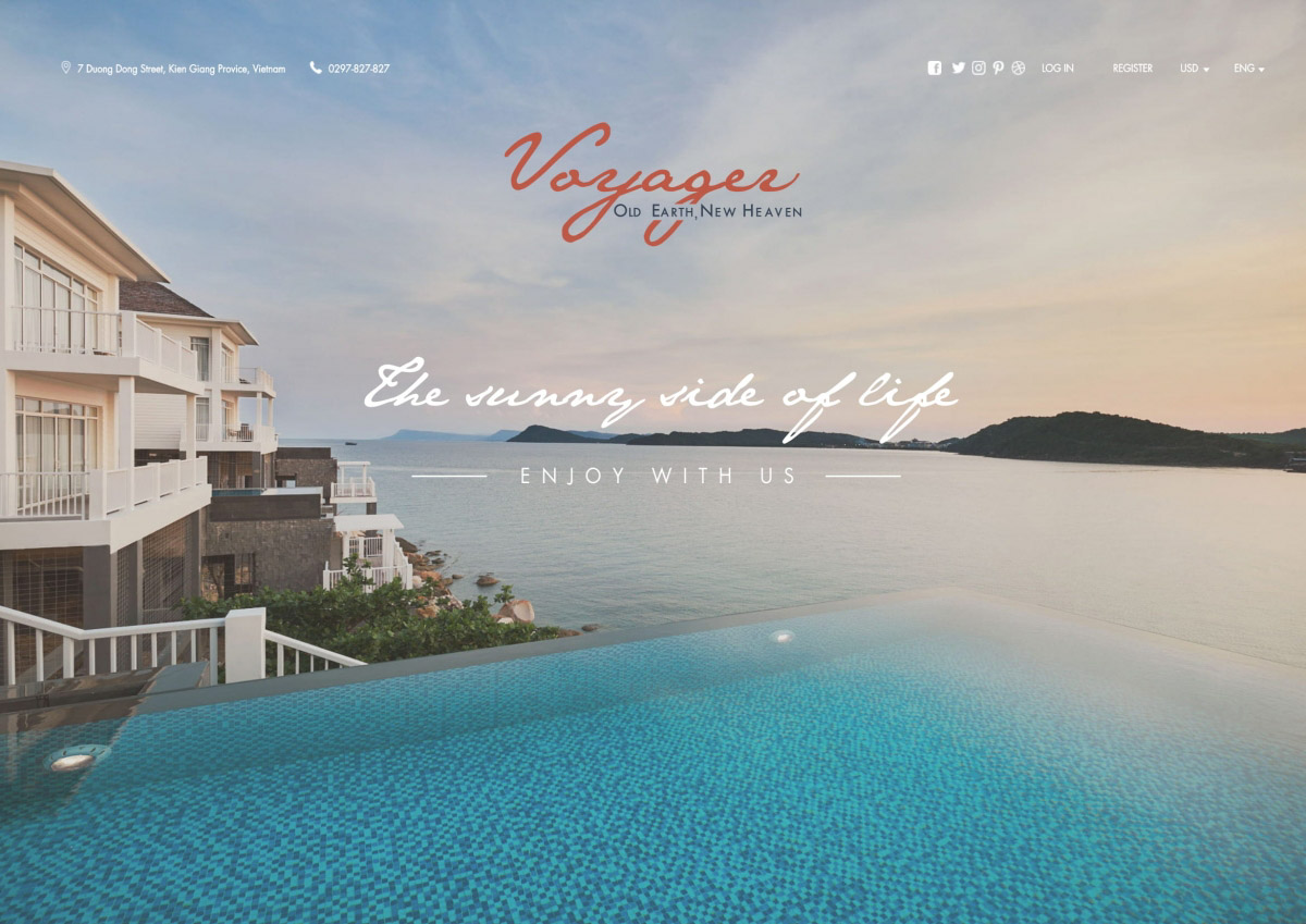 Thiết kế giao diện website Voyage Hotel Company