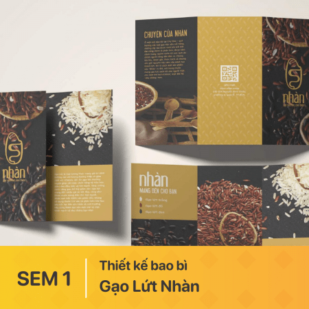 Bộ bao bì sản phẩm Gạo Lứt NHÀN