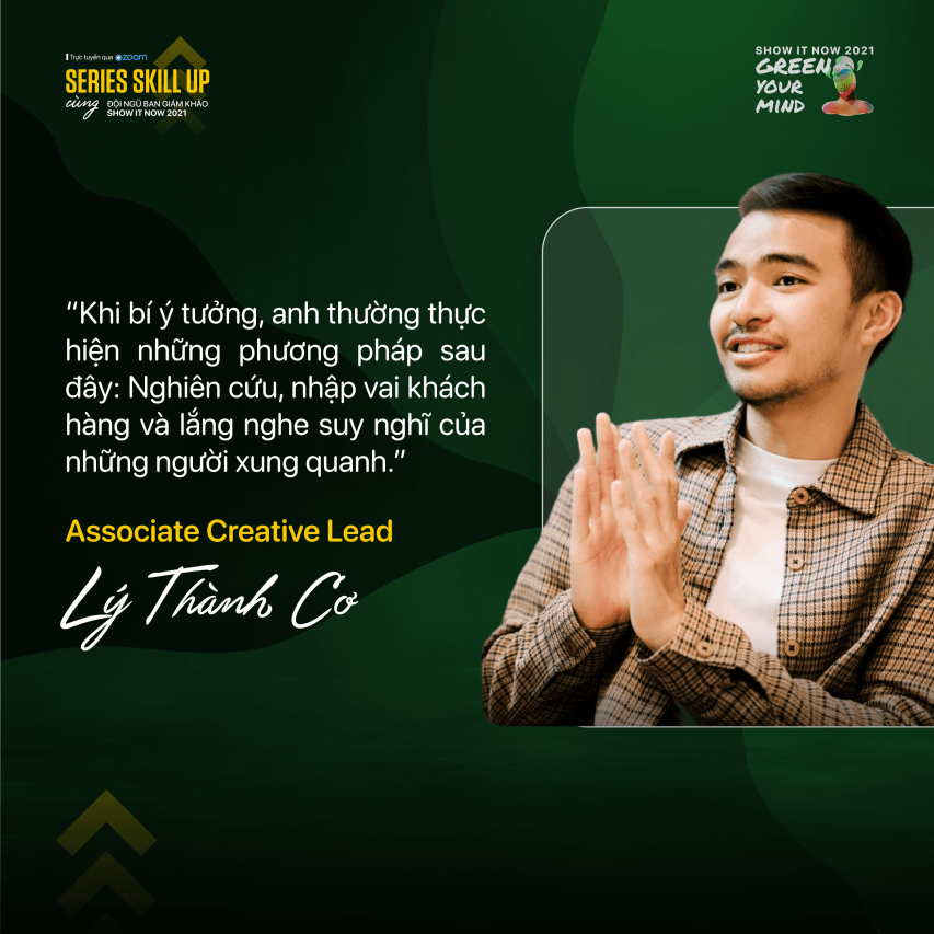 Workshop #3: Cùng Associate Creative Lead Lý Thành Cơ và Thạc sĩ Vũ Anh Đức “unblock” ý tưởng sáng tạo