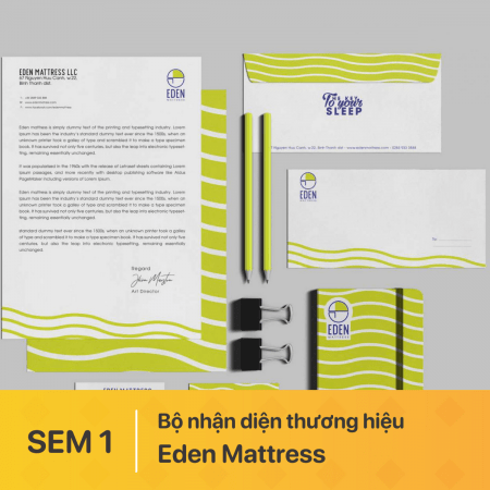 Bộ nhận diện thương hiệu Nội thất phòng ngủ Eden Mattress