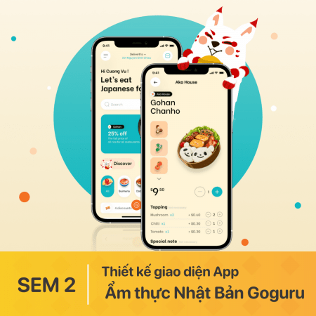 Thiết kế giao diện App Ẩm thực Nhật Bản Goguru