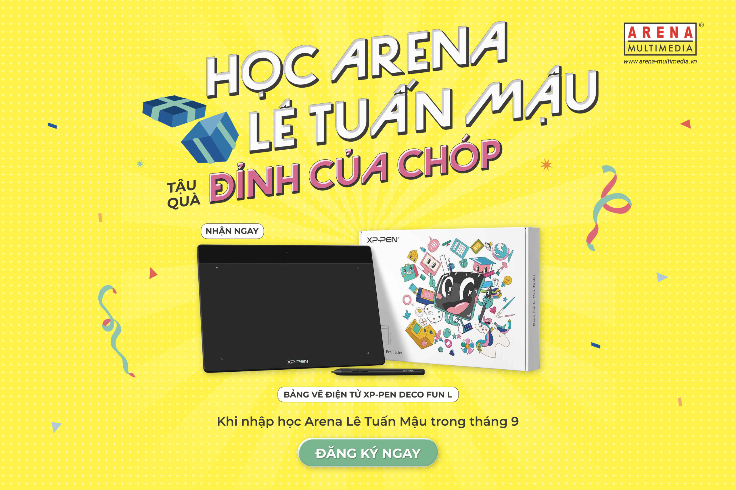 Arena Multimedia tặng bảng vẽ điện tử cực chất cho học viên nhập học Arena Lê Tuấn Mậu trong tháng 9