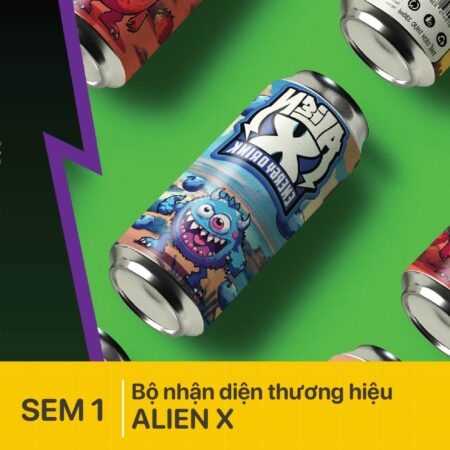 Bộ nhận diện thương hiệu Nước tăng lực Alien X