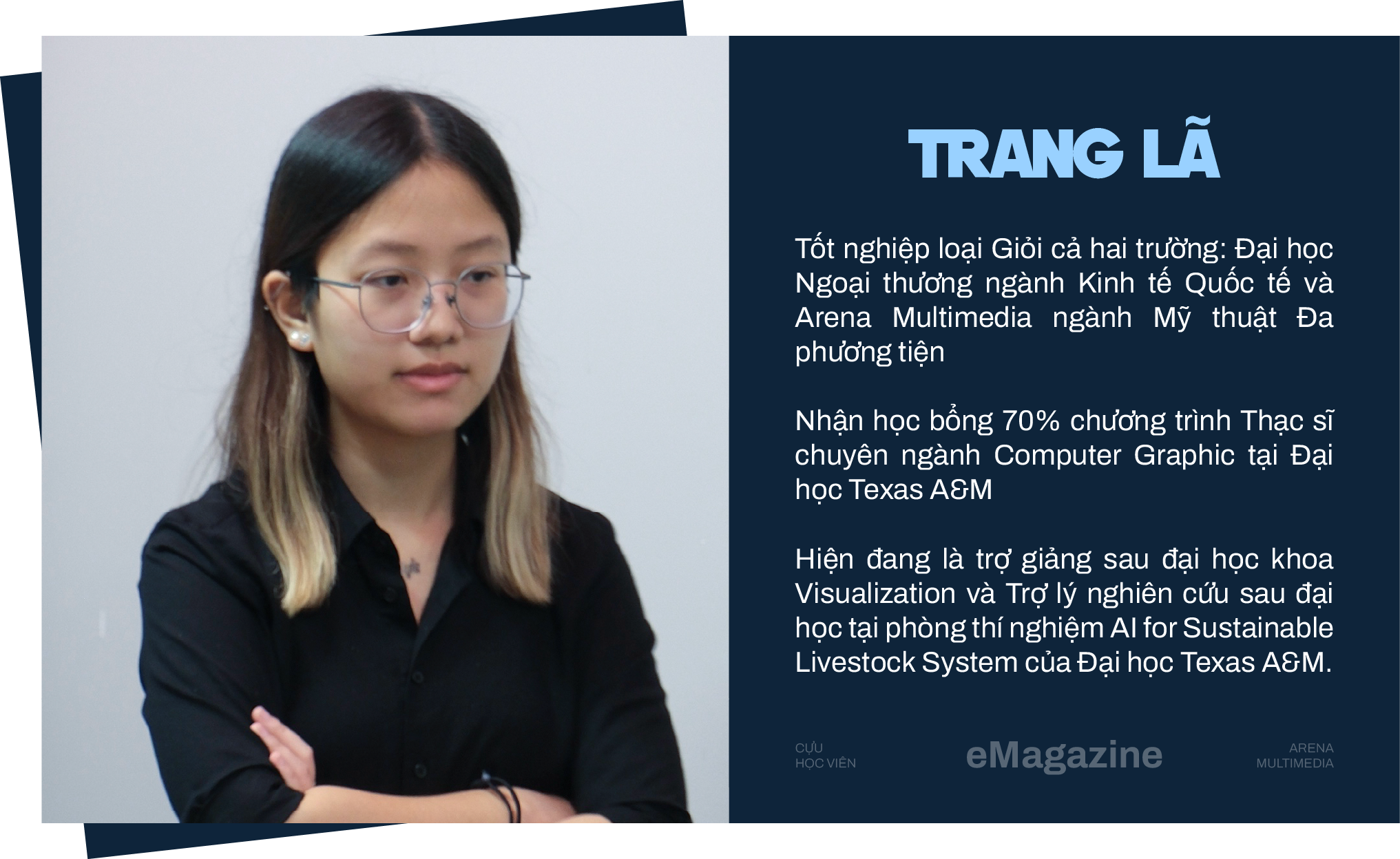 Trang Lã - Cựu học viên mở triển lãm đa phương tiện tại Mỹ & giấc mơ về Việt Nam cống hiến cho ngành 3D Trang Lã - Cựu học viên mở triển lãm đa phương tiện tại Mỹ & giấc mơ về Việt Nam cống hiến cho ngành 3D