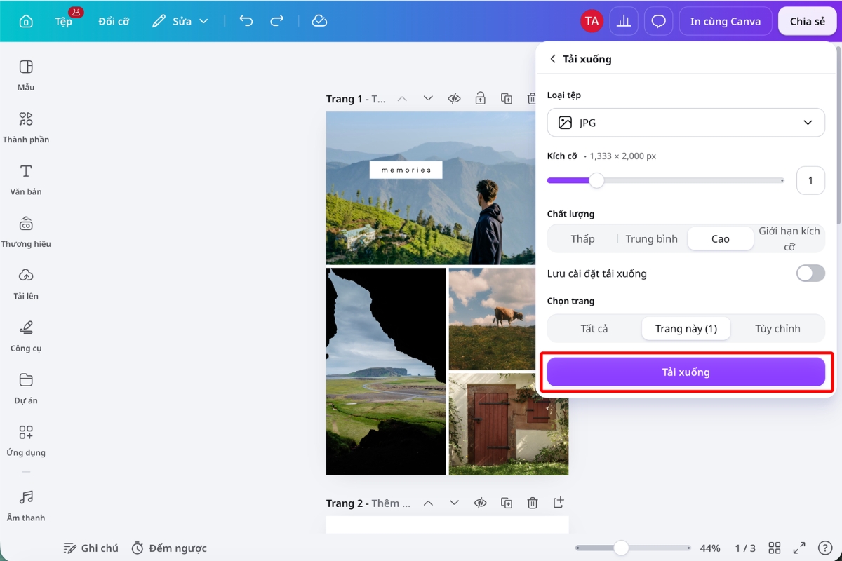 Cách ghép ảnh trên Canva đẹp bằng bố cục, màu sắc và layer